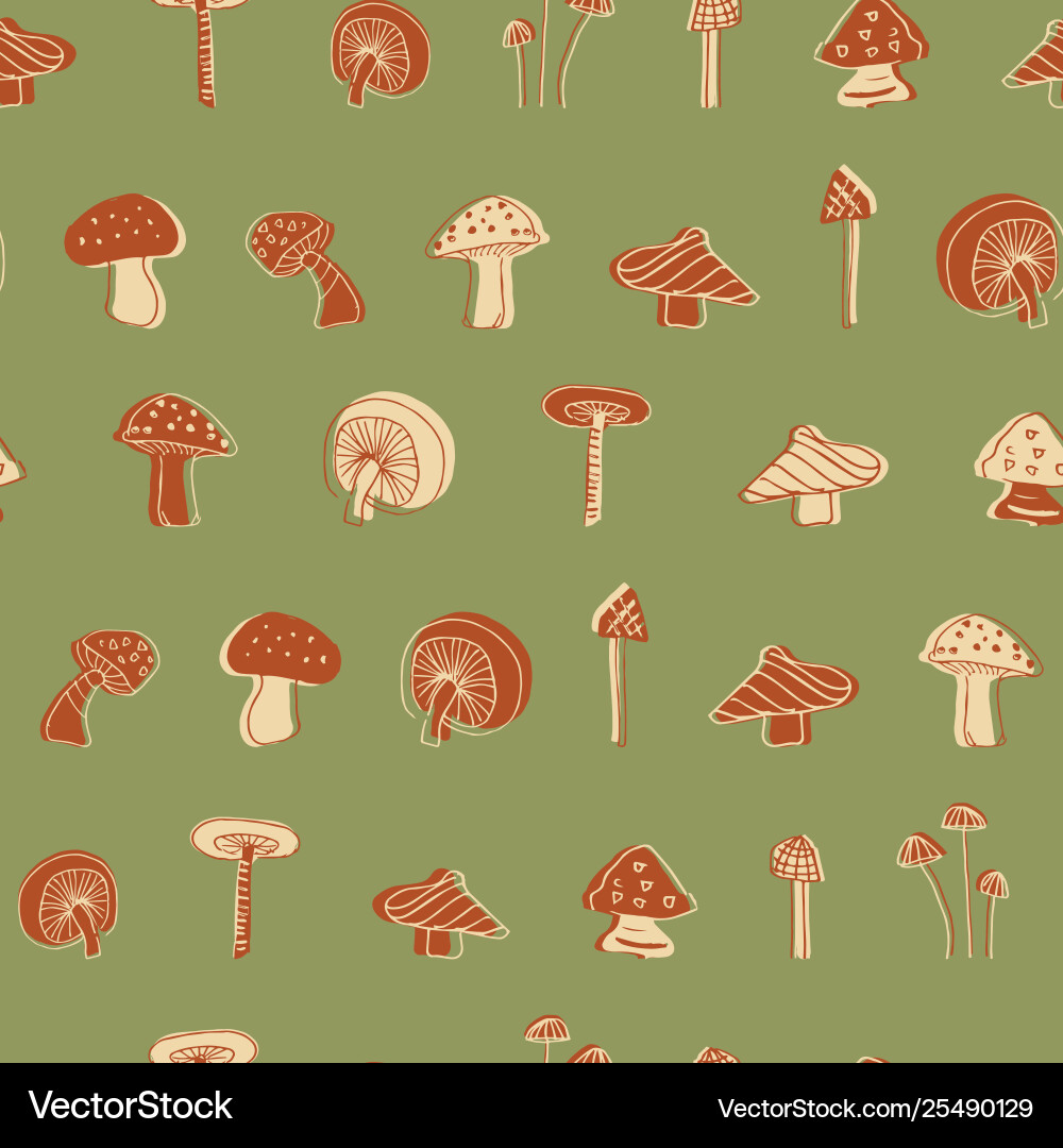 Mushroom seamless pattern design Mushroom seamless pattern design vector image