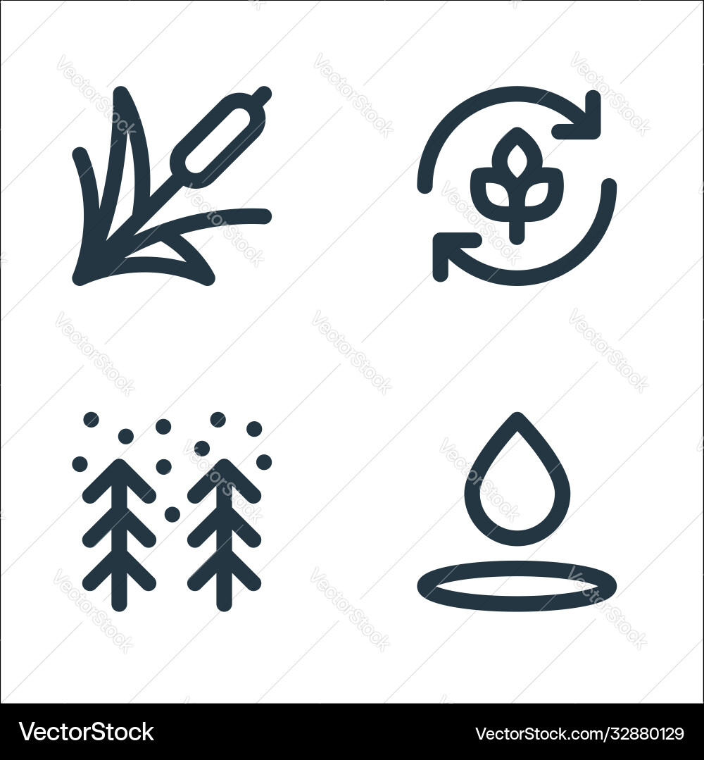 Nature line icons linear set quality Nature line icons linear set quality vector image