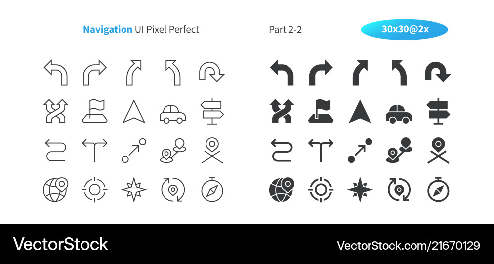 Navigation ui pixel perfect well-crafted Navigation ui pixel perfect well-crafted vector image