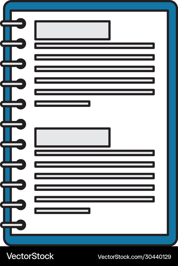 Notebook diary document isolated icon vector image