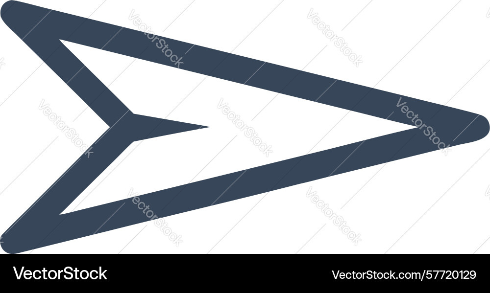 Outlined triangular right arrow icon design vector image