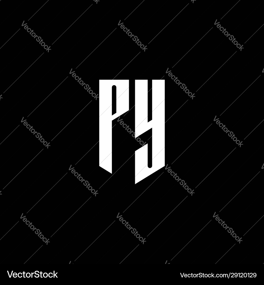 Py logo monogram with emblem style isolated Vector Image