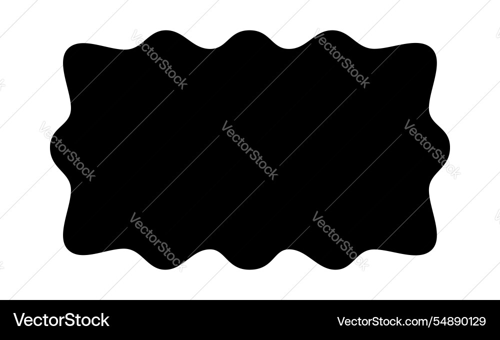 Rectangle shape with wavy edges geometric form vector image