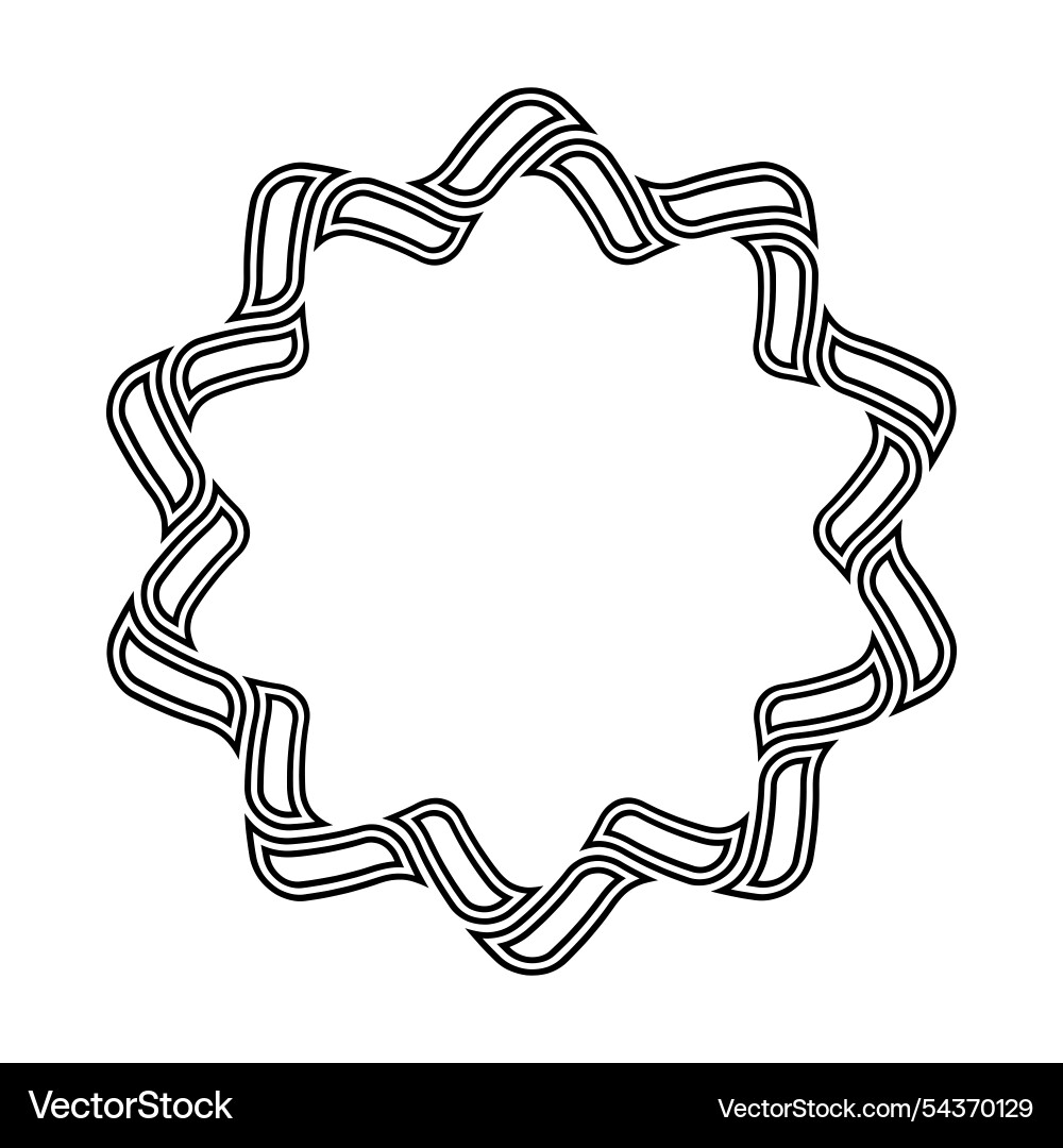Round geometric frame with smooth Round geometric frame with smooth vector image