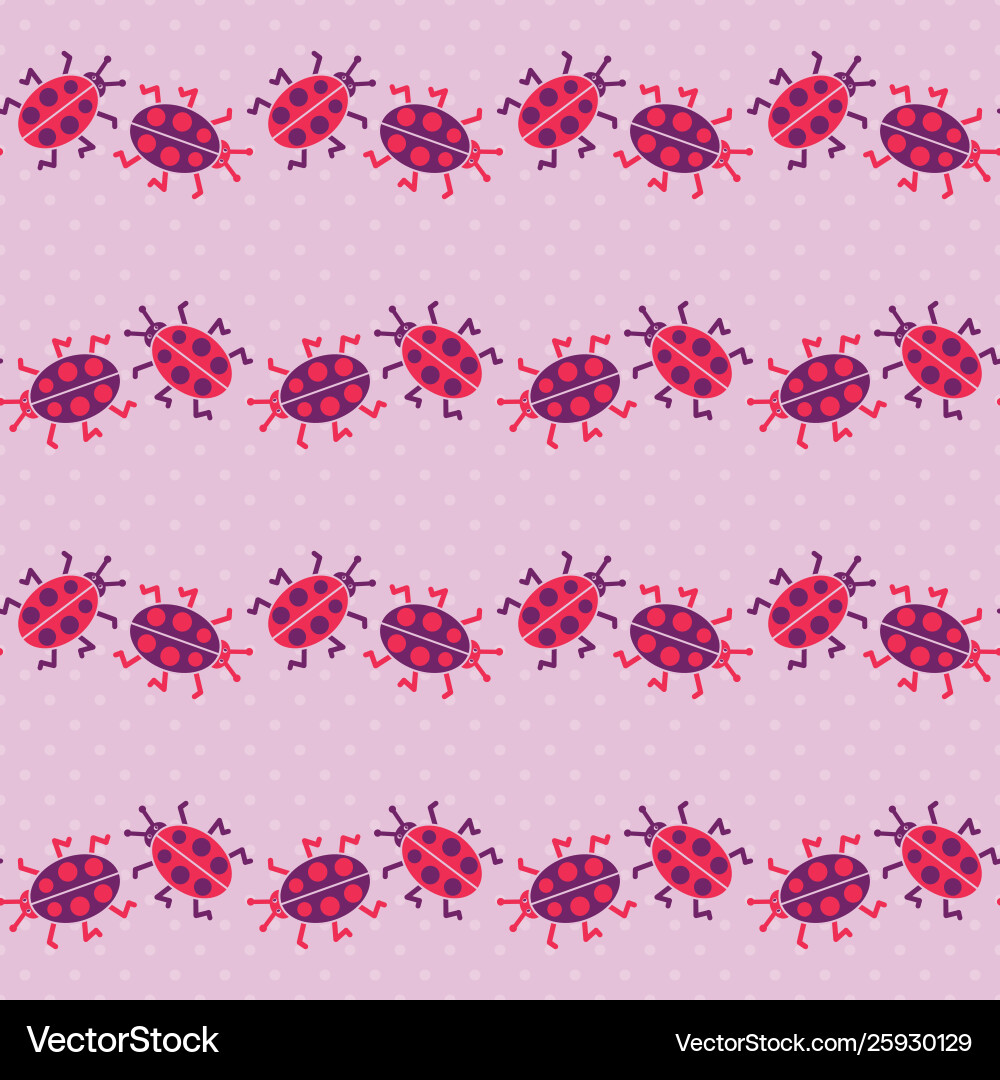 Seamless pattern with cartoon bugs vector image