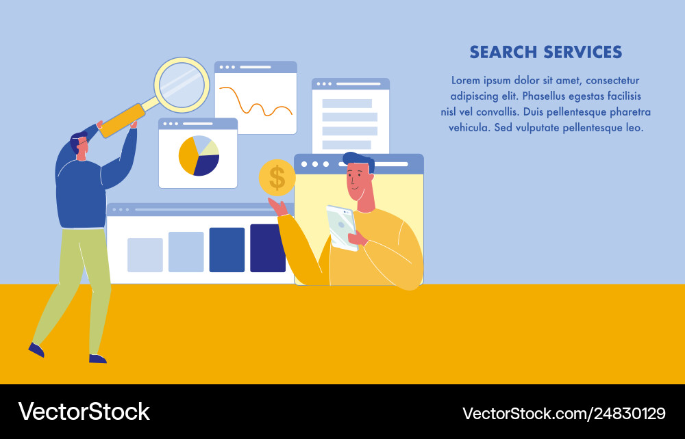 Search services web banner layout with text space Search services web banner layout with text space vector image