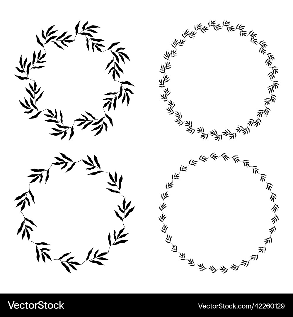 Set of circle botanical frames Set of circle botanical frames vector image