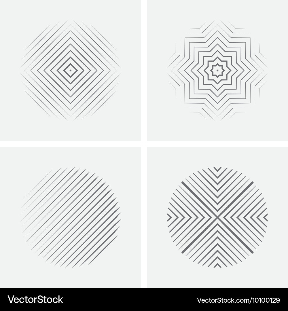 Set of striped abstract forms Vector Image