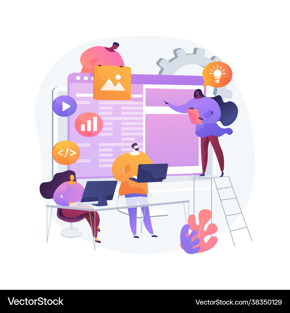 Software development team abstract concept Software development team abstract concept vector image
