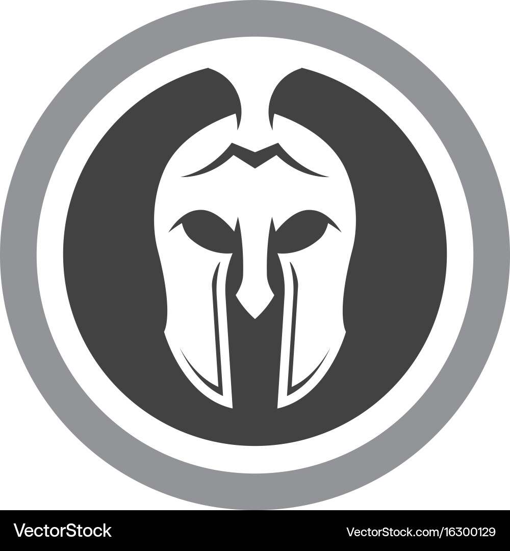 Spartan helmet logo template icon design Vector Image