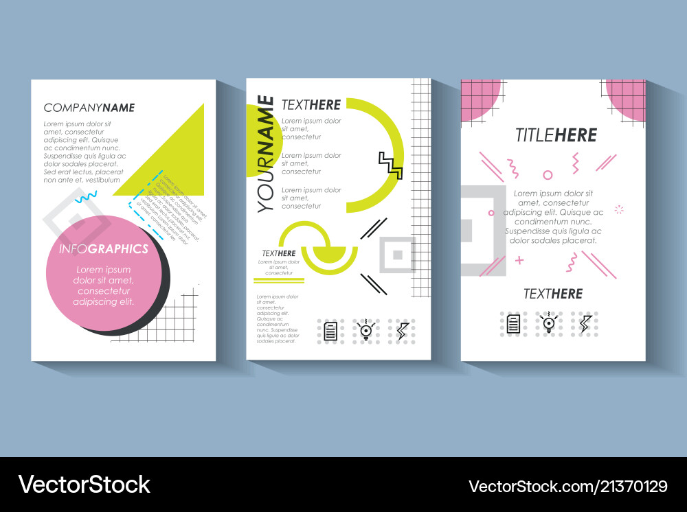 Template set infographic with figures geometrics vector image