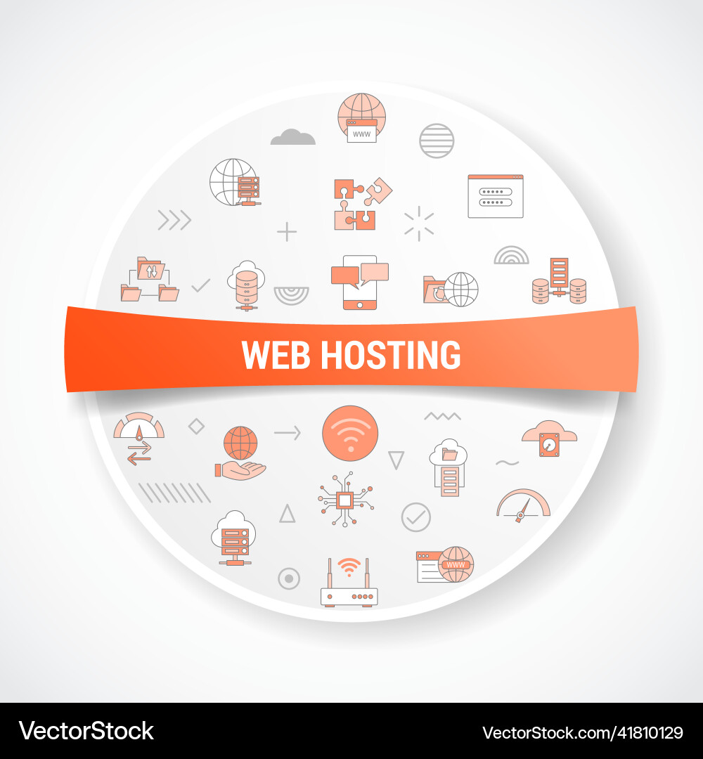Web or website hosting concept with icon Web or website hosting concept with icon vector image