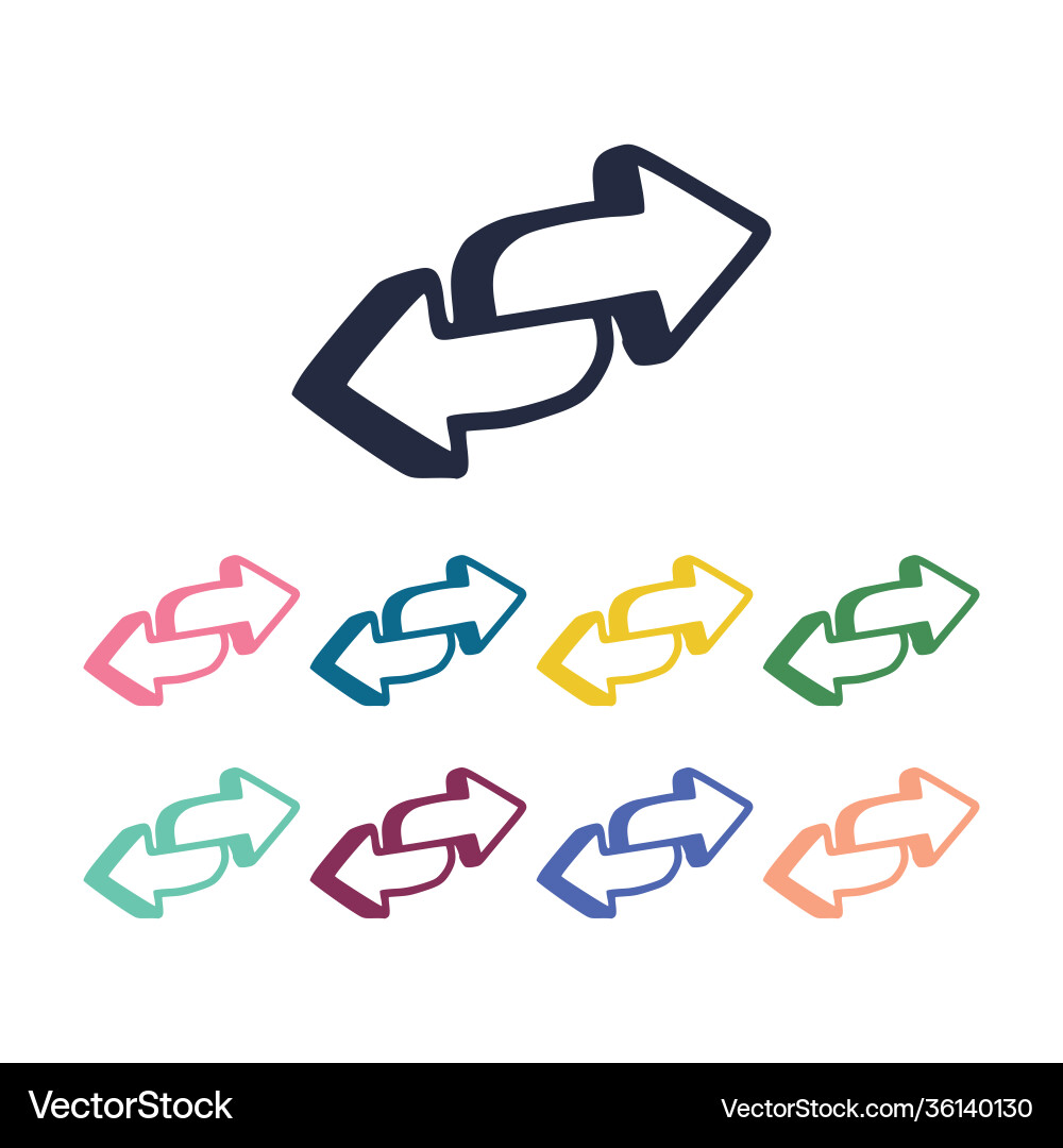 Arrows icon set element revers for mobile Arrows icon set element revers for mobile vector image