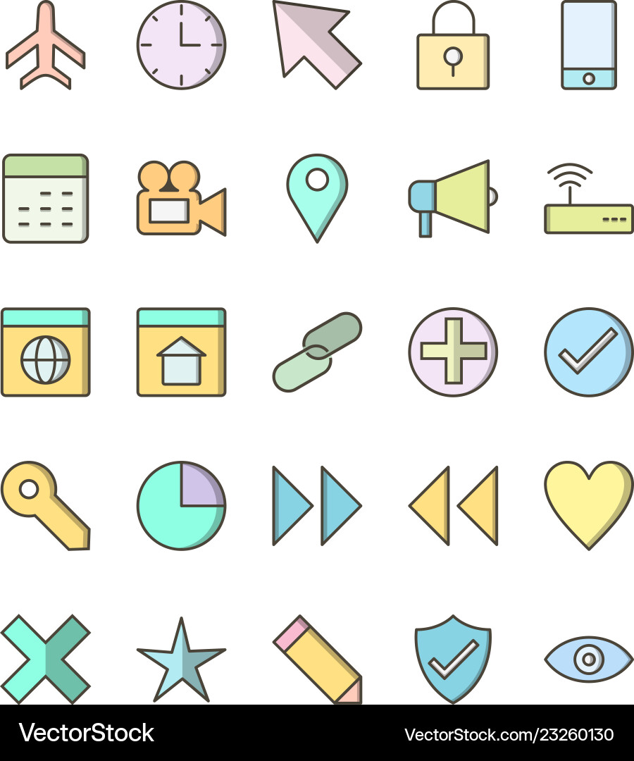 Basic ui icon set Basic ui icon set vector image