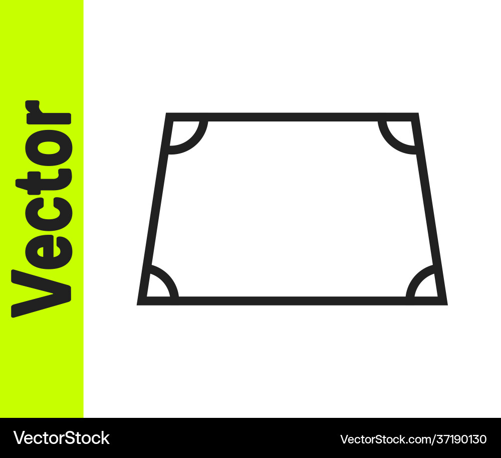 Black line acute trapezoid shape icon isolated Black line acute trapezoid shape icon isolated vector image