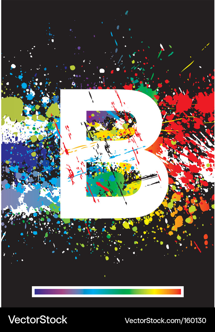 Colorful Paint Splatter Font vector image