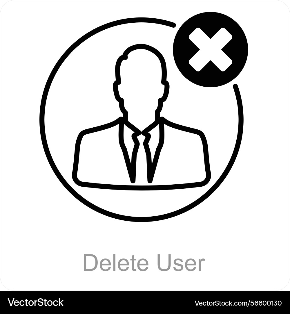 Delete user icon concept Vector Image