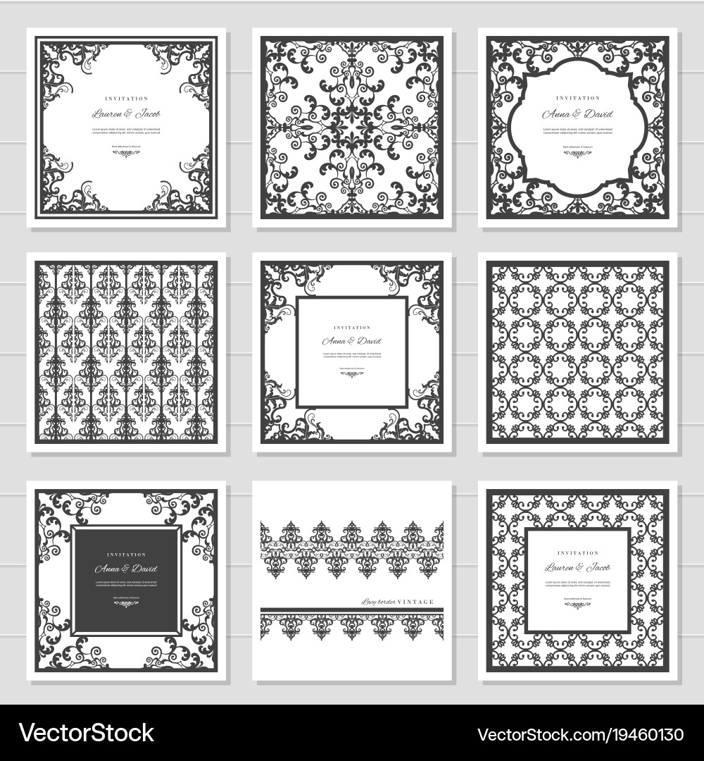 Elegant Filigree & Damask Patterns vector image