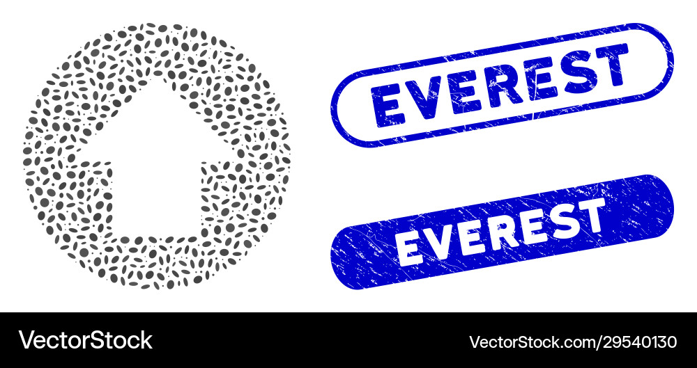Ellipse mosaic up arrow with textured everest Ellipse mosaic up arrow with textured everest vector image