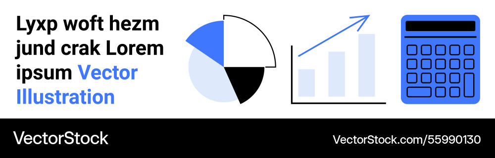 Financial data chart pie graph and calculator Financial data chart pie graph and calculator Vector Image