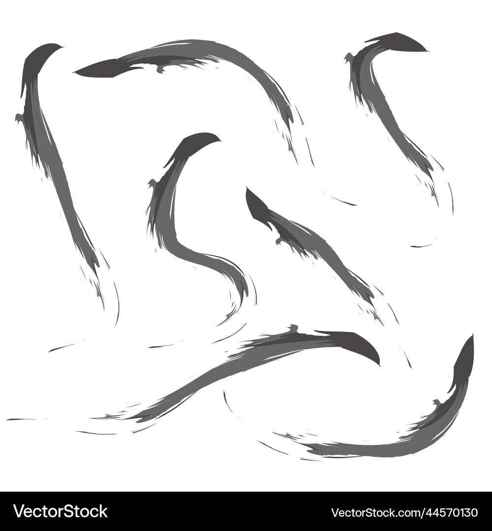 Gray brush spots marker lines or markers Gray brush spots marker lines or markers vector image