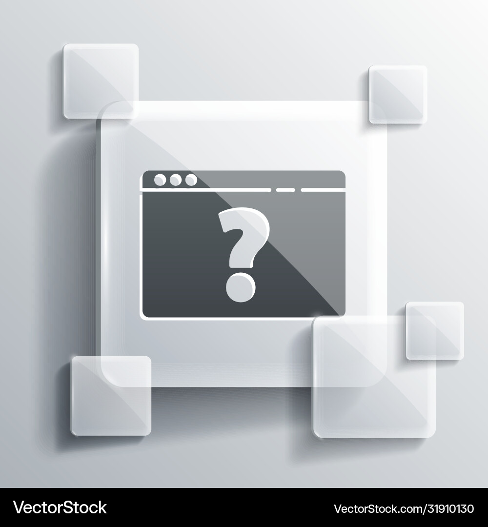 Grey browser with question mark icon isolated Grey browser with question mark icon isolated vector image