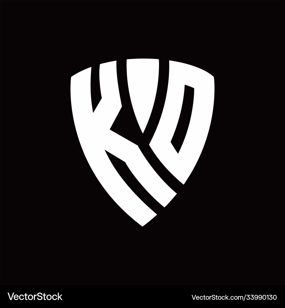 Kd logo monogram with shield elements shape Kd logo monogram with shield elements shape Vector Image