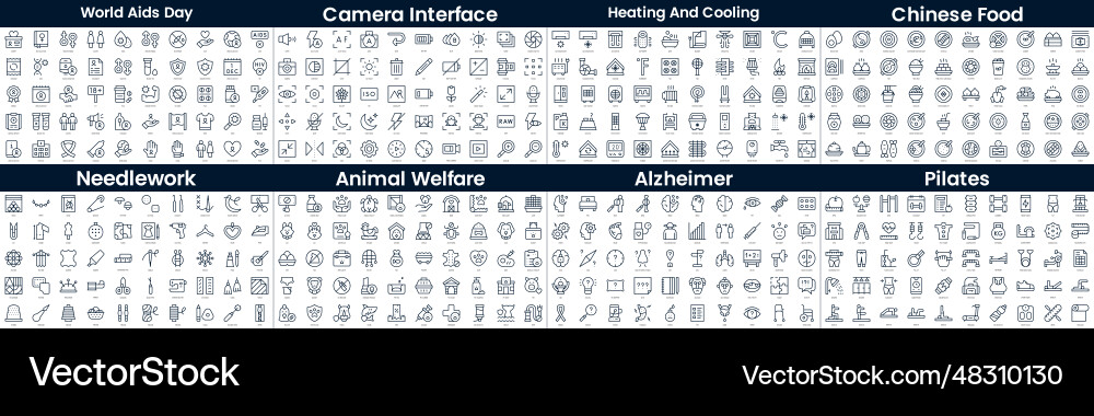 Linear style icons pack in this bundle include Linear style icons pack in this bundle include vector image