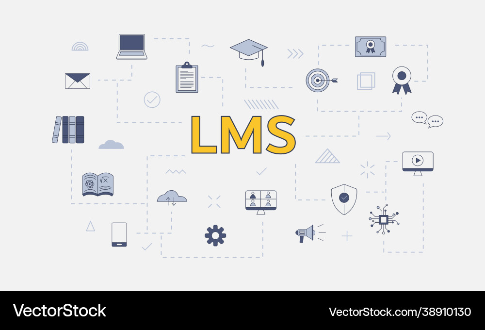 Lms learning management system concept with icon Vector Image