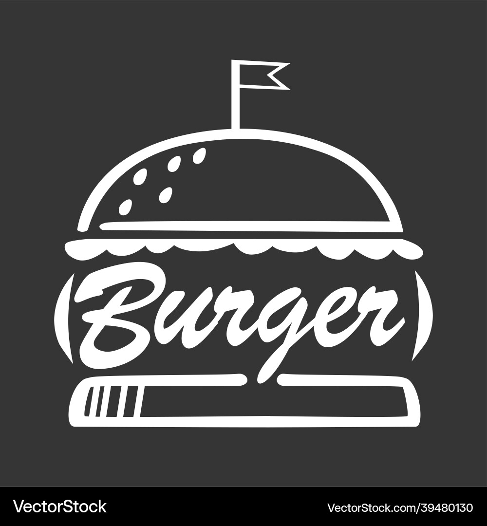 Logo word burger stylized as fast food Logo word burger stylized as fast food Vector Image