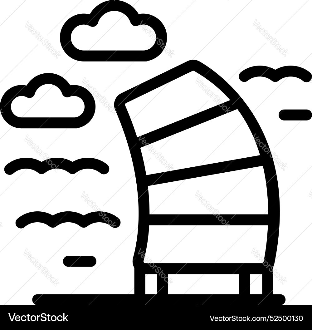 Modern building standing under clouds representing Modern building standing under clouds representing vector image