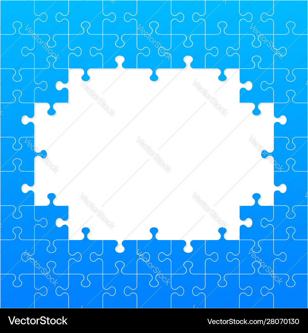 Puzzle leere Vorlage oder Schneiden Vektorbild