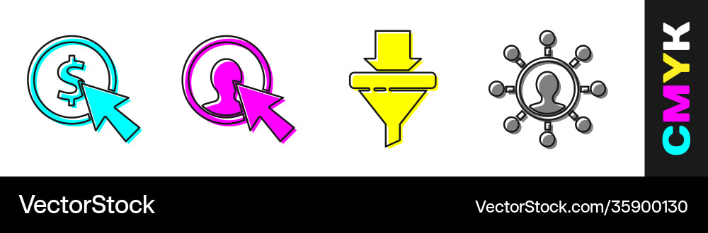 Set cursor and coin user man in business suit Set cursor and coin user man in business suit vector image