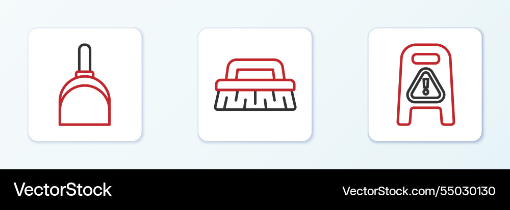Set line wet floor and cleaning in progress Set line wet floor and cleaning in progress vector image