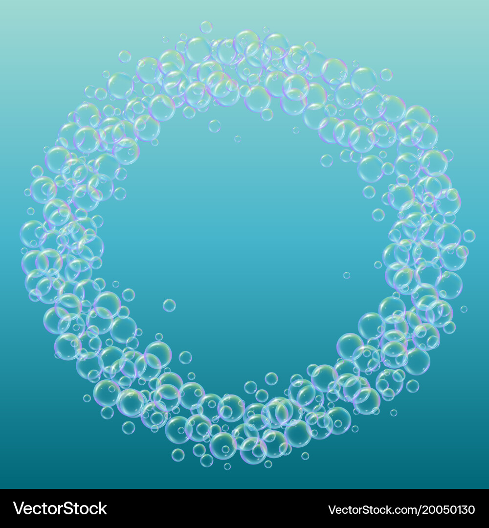 Shampoo bubbles on gradient background vector image