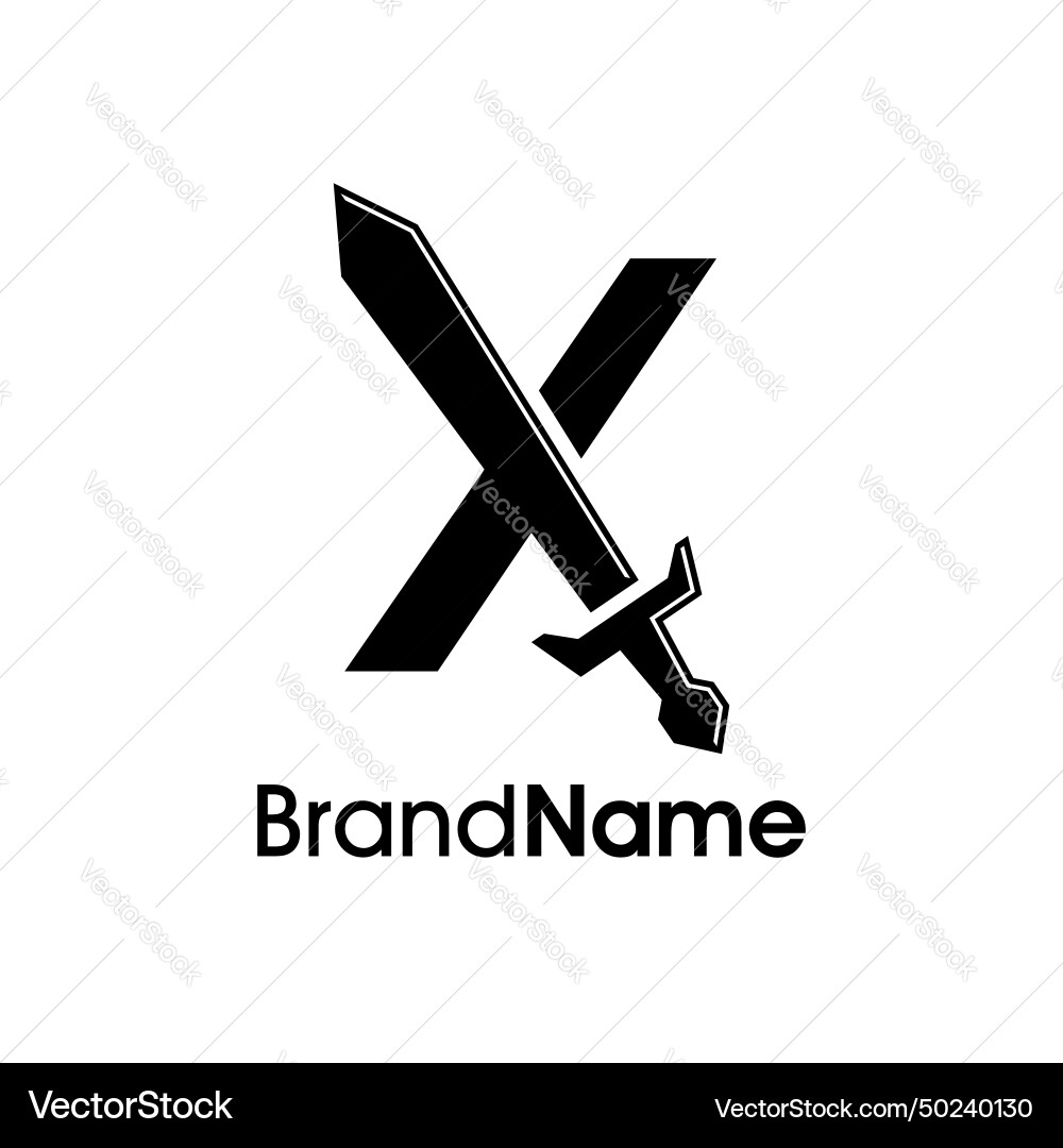 Simple and modern initial x sword logo Simple and modern initial x sword logo vector image