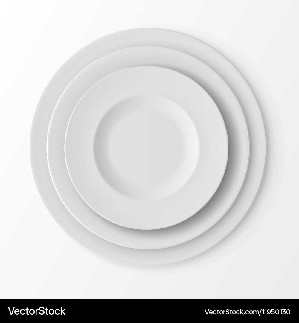 Tableware set of plates top view table setting vector image