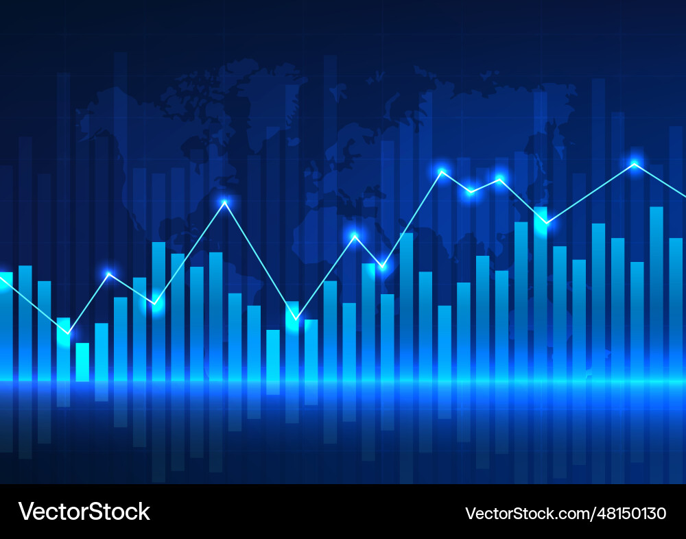 Technology background with price charts used vector image