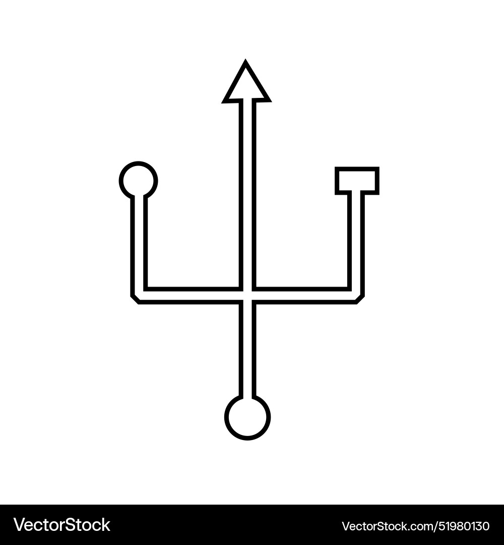 Usb icon in flat style with background vector image