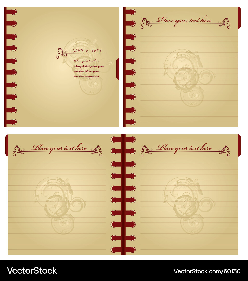 Vintage Notebook Cover vector image