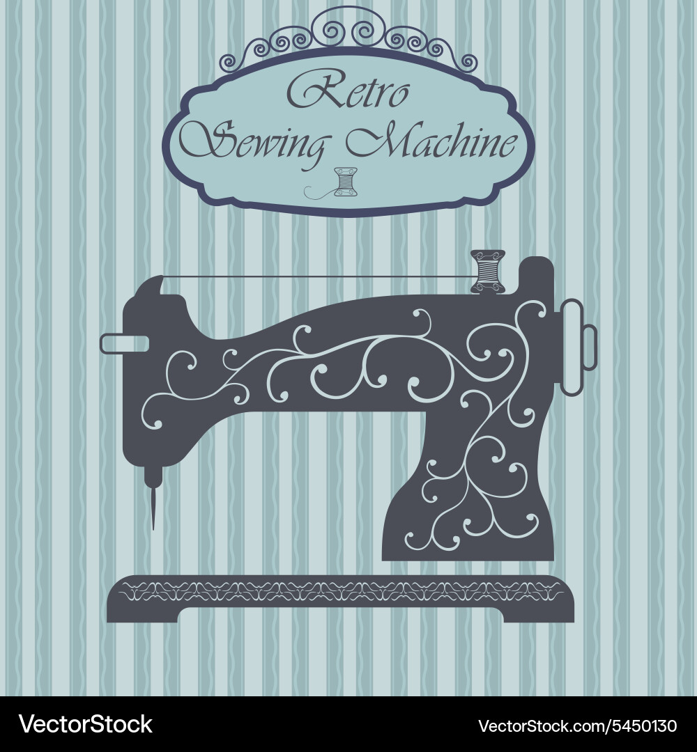 Vintage Sewing Machine Ornament Vector Image
