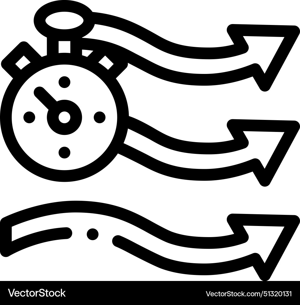 Air flow icon thin linear style design isolated Air flow icon thin linear style design isolated vector image