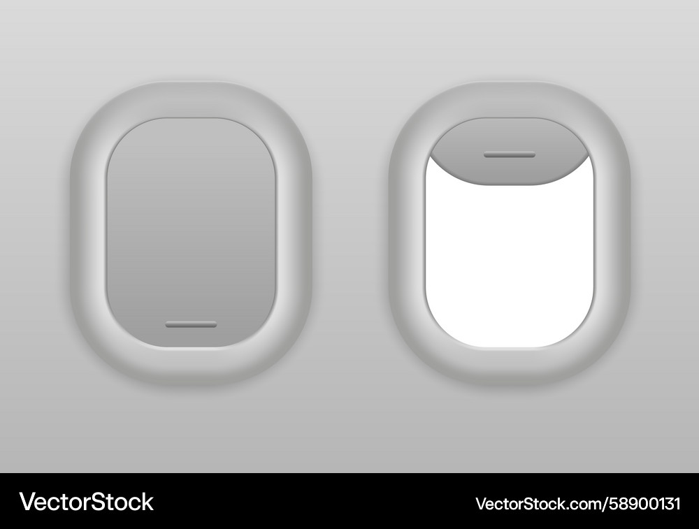 Airplane Window Set - Open & Closed Vector Image