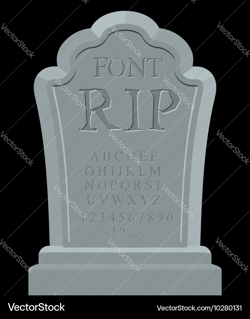 Ancient Tombstone Font - RIP – Royalty-Free Vector | VectorStock, image size:845x1080
