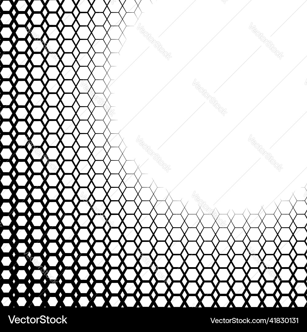 Background with gradient of black and white hexes Background with gradient of black and white hexes vector image