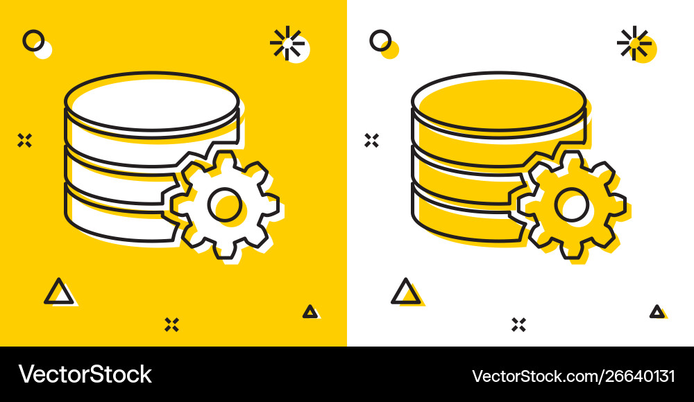 Black setting database server icon isolated Black setting database server icon isolated Vector Image