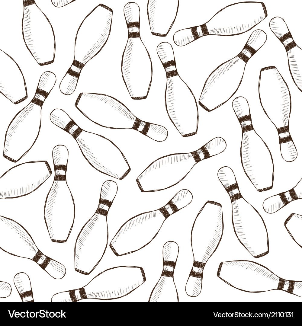 Bowling seamless pattern Vector Image