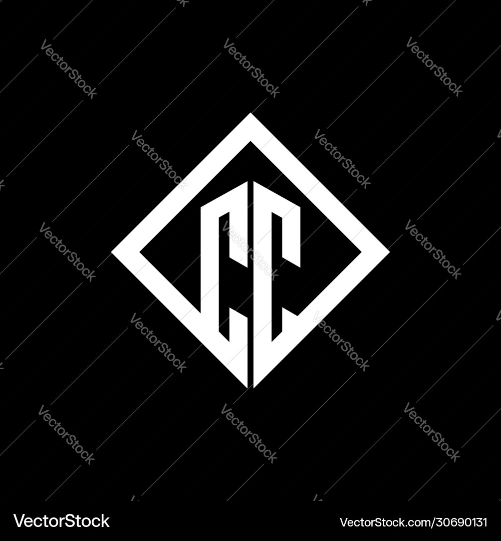 Cc logo monogram with square rotate style design Vector Image
