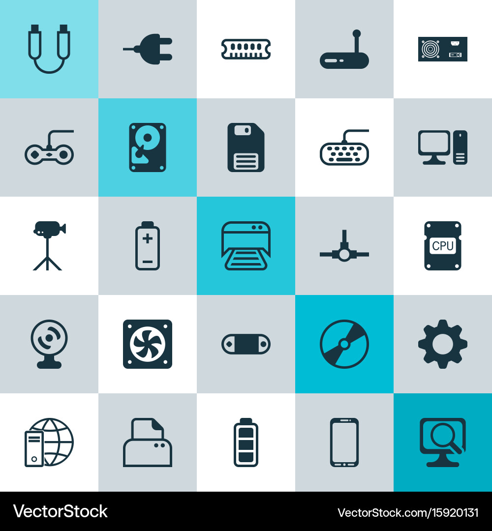 Computer icons set collection of keypad Vector Image
