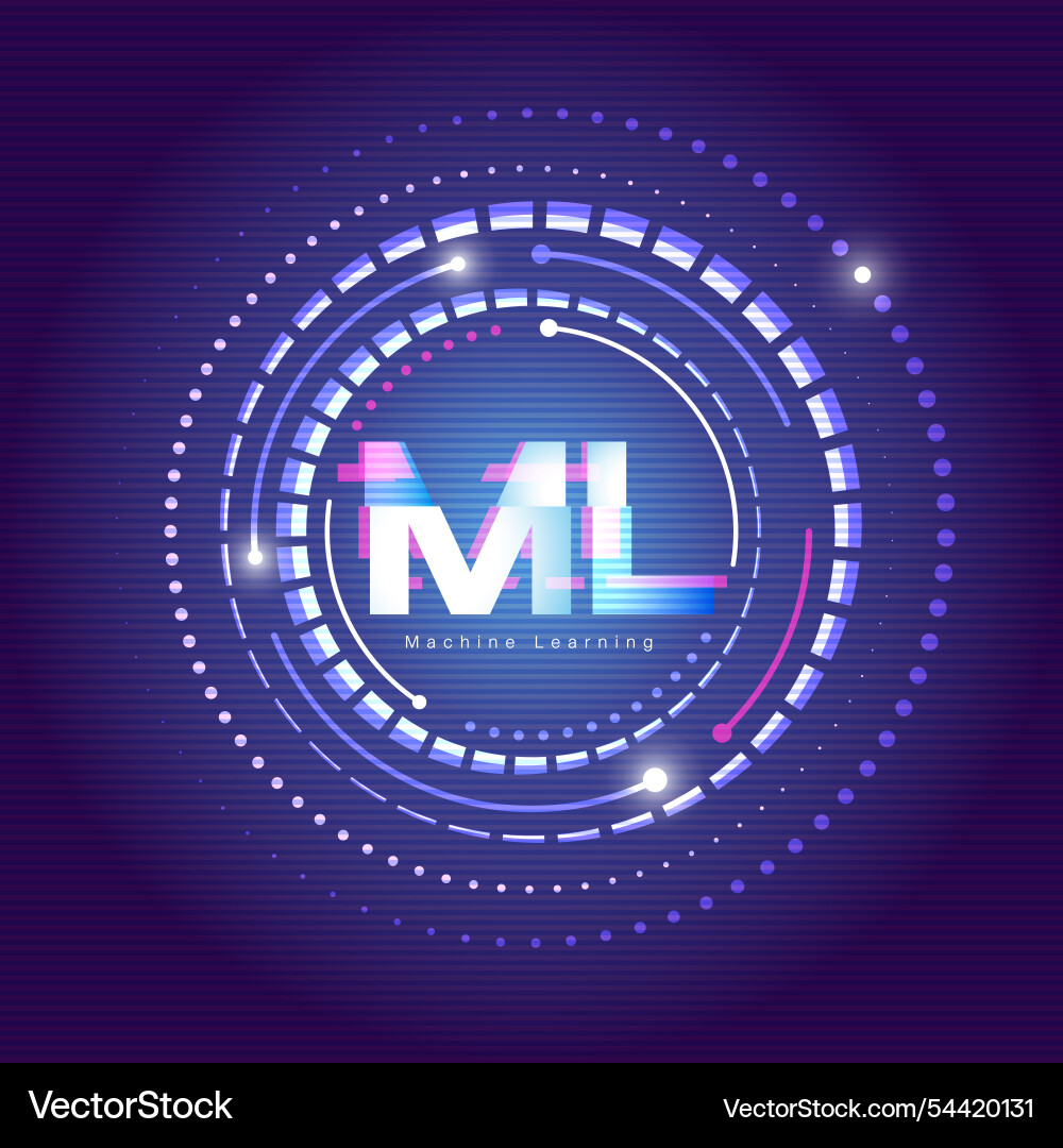 Concept of machine learning ml Vector Image
